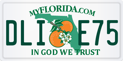 FL license plate DLIE75