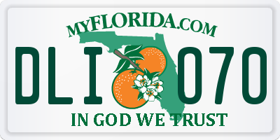 FL license plate DLIO70