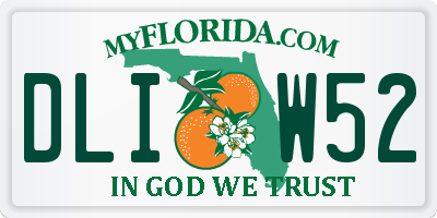 FL license plate DLIW52