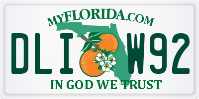 FL license plate DLIW92