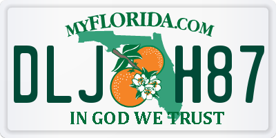 FL license plate DLJH87