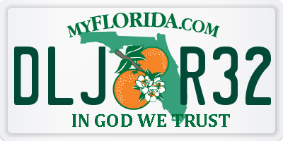 FL license plate DLJR32