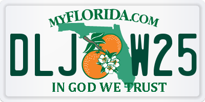 FL license plate DLJW25