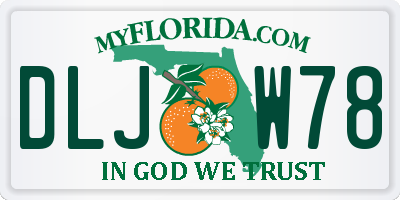 FL license plate DLJW78