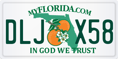 FL license plate DLJX58