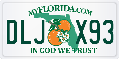 FL license plate DLJX93