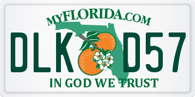 FL license plate DLKD57