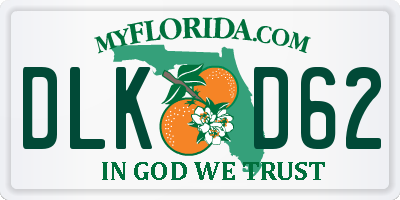 FL license plate DLKD62