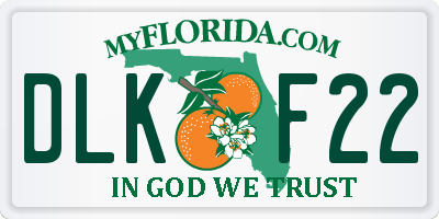 FL license plate DLKF22