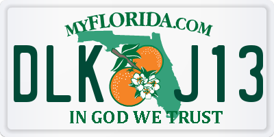 FL license plate DLKJ13