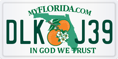 FL license plate DLKJ39