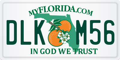 FL license plate DLKM56