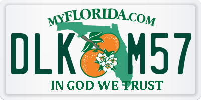 FL license plate DLKM57