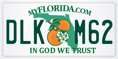 FL license plate DLKM62