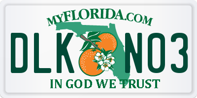 FL license plate DLKN03