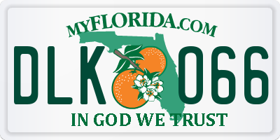FL license plate DLKO66