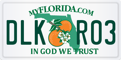 FL license plate DLKR03