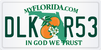 FL license plate DLKR53