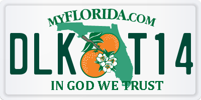 FL license plate DLKT14