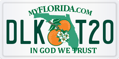 FL license plate DLKT20