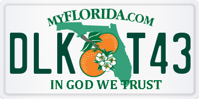 FL license plate DLKT43