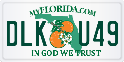 FL license plate DLKU49