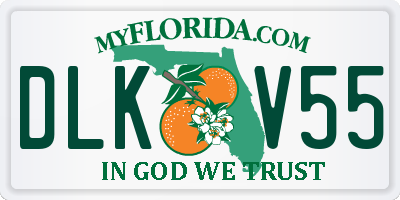 FL license plate DLKV55