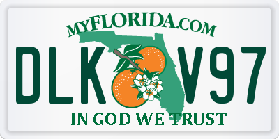 FL license plate DLKV97