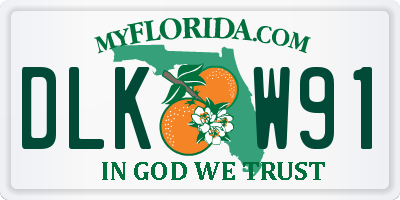 FL license plate DLKW91