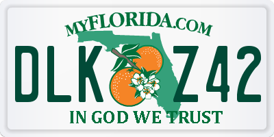FL license plate DLKZ42
