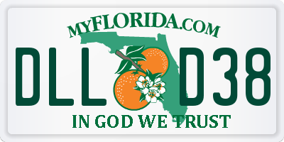 FL license plate DLLD38