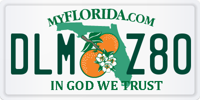 FL license plate DLMZ80