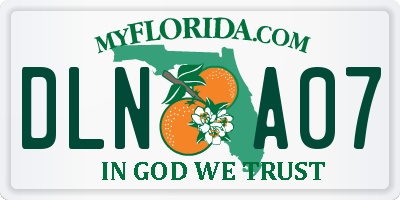 FL license plate DLNA07