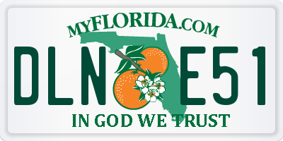 FL license plate DLNE51