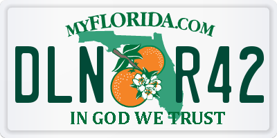 FL license plate DLNR42