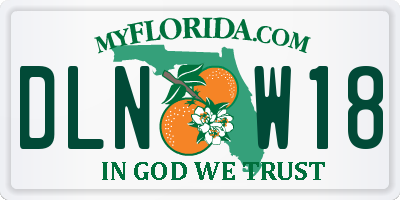 FL license plate DLNW18