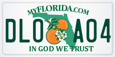 FL license plate DLOA04