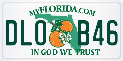 FL license plate DLOB46