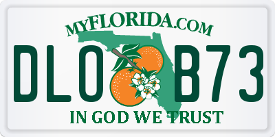 FL license plate DLOB73