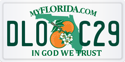 FL license plate DLOC29