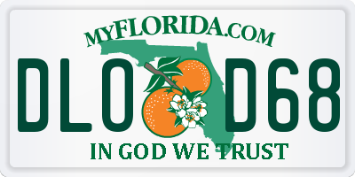 FL license plate DLOD68