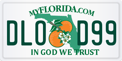 FL license plate DLOD99