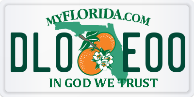 FL license plate DLOE00