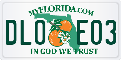 FL license plate DLOE03