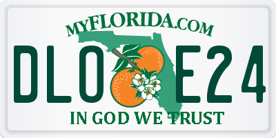 FL license plate DLOE24