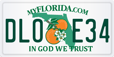FL license plate DLOE34