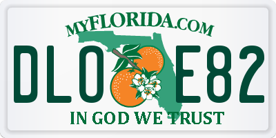 FL license plate DLOE82