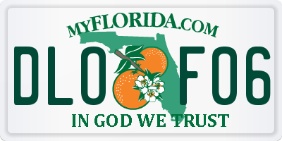FL license plate DLOF06