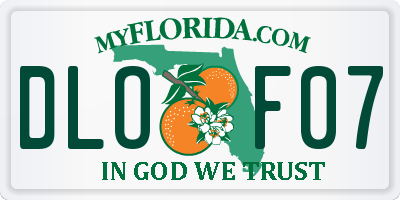 FL license plate DLOF07