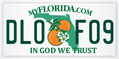 FL license plate DLOF09